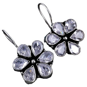 Verified Supplier Floral Gemstone Dangle <b>Earring</b> Bulk | Oxidized Silver <b>Hook</b> <b>Earrings</b> | Fashion Jewelry Manufacturer Ready Stock - Product Image 6