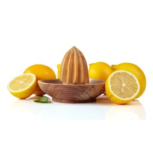 Presse-agrumes manuel en bois naturel avec bol, pour citron et orange, outil d'extraction de jus, vente en gros - Product Image 2