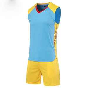Maillot de sport imprimé à col en V, uniforme de volley-ball, séchage rapide, polyester, printemps/été, taille élastique, poches, tenue d'équipe personnalisée - Product Image 1