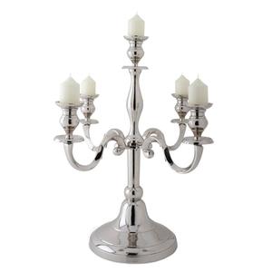 Silver <b>Tall</b> Candelabra for Wedding Centerpieces Church Lighting Decoration Shiny Handmade Candlestick Holder with 5 <b>Candle</b> Arms - Product Image 4