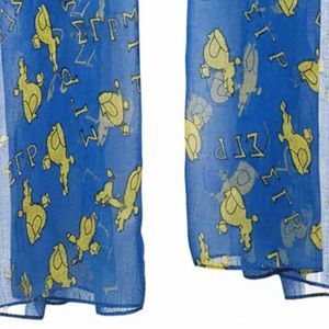 Bufanda con Estampado de Poodle de Sigma Gamma Rho, Azul y Dorado, Bufanda de la Hermandad Griega, Accesorio de Moda Ligero y Elegante - Product Image 3