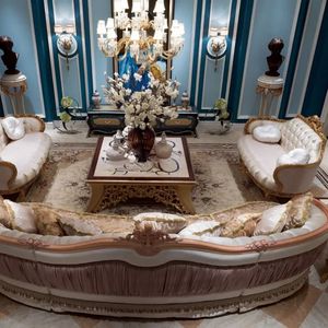 Sofá Seccional en Forma de L de Madera de Teca de Lujo Clásico Moderno, con Cojines de Esponja, Diseño Ecológico y Duradero, Estilo Europeo Elegante - Product Image 4