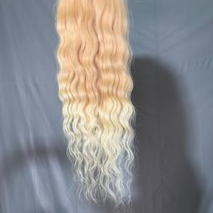 Extensions de cheveux synthétiques tressés au crochet, ondulations profondes, blond ombré, résistantes à la chaleur, effet vague d'eau, en vrac - Product Image 4