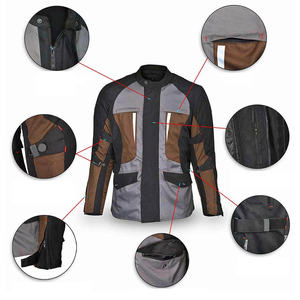 Blouson en cuir pour moto et course automobile, été, avec protection corporelle haute performance, respirant, coupe-vent, en tissu maillé, ajustable - Product Image 4