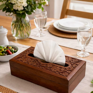 Decorative Wooden <b>Tissue</b> Box Cover For Bedroom <b>Kitchen</b> Bathroom Home Office And Luxury Hotel Room Use - Product Image 1