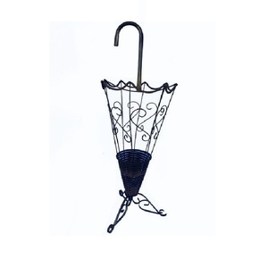 Support à parapluies en métal noir thermolaqué tendance, support de rangement créatif en fer, taille, forme et couleur personnalisables - Product Image 3