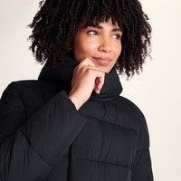 Veste matelassée longue pour femmes, taille plus, noire, hiver, à capuche, légère, pour l'extérieur par temps froid, avec doublure en polaire, polyester
