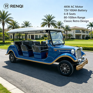 Vehículo Turístico Eléctrico <span class=keywords><strong>de</strong></span> Estilo Antiguo, 6-9 Plazas, Techo Abierto, Autobús <span class=keywords><strong>de</strong></span> Transporte, LHD/RHD Opcional, CE para el Mercado Europeo, Blanco Dorado - Product Image 2