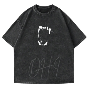 Camiseta Oversize Vintage con Logo Personalizado para Hombre, Estilo Streetwear, Lavado Ácido, Algodón, Etiqueta Privada, Ajuste Holgado, Secado Rápido - Product Image 1