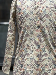 <b>Men's</b> Digital Printed Cotton <b>Kurta</b> Traditional Indian Pakistani Casual Wear Midi Length Regular Fit All Seasons - Product Image 6