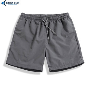 Men's <b>Black</b> Quick Dry Board Shorts Elastic Waist Drawstring Casual Swim <b>Trunks</b> Solid Color Woven Polyester Fabric - Product Image 3