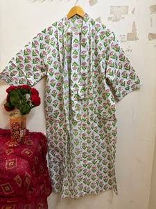 Robe Kimono en Coton Imprimé Floral pour Femme, Légère et Respirante, Col en V, Peignoir de Bain, Tenue de Plage et de Spa, avec Poches et Ceinture - Product Image 5