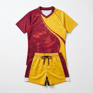 ชุดรักบี้คุณภาพสูงราคาประหยัด ระบายอากาศได้ดี แห้งเร็ว รับสกรีนโลโก้ แขนสั้น ชุดรักบี้แบบซับลิเมชั่น รับผลิตแบบ OEM - Product Image 3