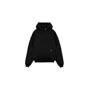 Custom Black Hoodie Heavyweight Cotton Oversized Drop Shoulder <b>Pullover</b> <b>Men</b> Plain Streetwear Blank Fleece - Product Image 3