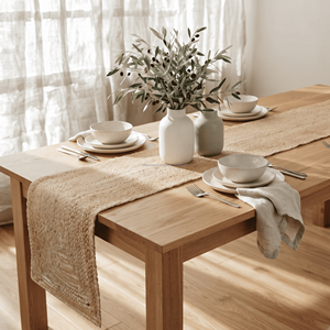 13 x 72 Inches Extra <b>Long</b> Natural Jute <b>Table</b> <b>Runner</b> – Boho Farmhouse Dining <b>Table</b> Decor & <b>Long</b> Woven <b>Runner</b> - Product Image 1