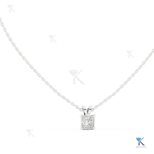 เพชรเลี้ยงในห้องปฏิบัติการ 1.00 กะรัต ทรงปรินเซส จี้สร้อยคอทองคำแท้ 14K 18K สำหรับผู้หญิง ดีไซน์หรูหรา สวยงาม เป็นของขวัญ - Product Image 3
