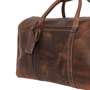 Elegant Leather Duffle <b>Bag</b> Stylish Travel <b>Overnight</b> Gym <b>Bag</b> With Comfortable Handles and Zippered Compartments - Product Image 1