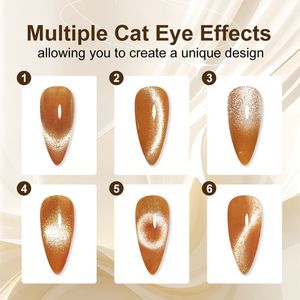 Set di 6 Smalti Gel Magnetici per Unghie con Magnete, Smalto Semipermanente Glitterato UV per Nail Art, Gel per Unghie Soak-Off - Product Image 4