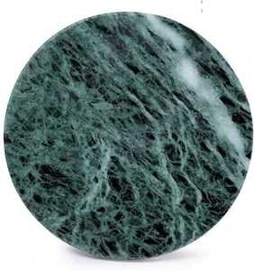 Round Green <b>Marble</b> <b>Coasters</b> Set with Brass Holder Modern Stone Mats Non Slip Design Eco-Friendly 100mm Diameter - Product Image 5