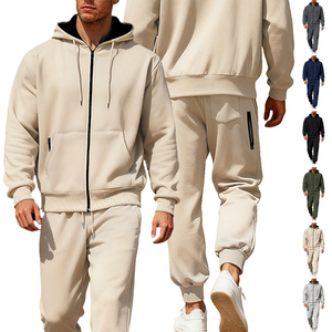 Conjunto de Sudadera con Capucha y Pantalones Deportivos 2 en 1 para Hombre, Estilo Urbano, Invierno, Estampado, Algodón y Felpa, Cierre Completo, Ropa Deportiva Informal - Product Image 1