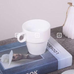 Tasse en céramique de 396ml avec poignée vintage rainurée en grès durable pour expresso café thé boissons quotidiennes élégantes - Product Image 5