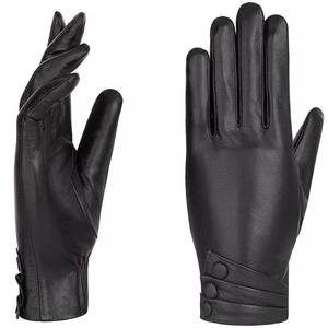 Gants en cuir pour femmes, longueur poignet, noirs unis, non doublés, thermiques, pour usage quotidien en hiver - Product Image 4