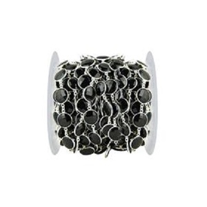 Collier rond en onyx noir, pierre précieuse en onyx noir sertie en clos, connecteur en argent sterling 925, chaînes en argent sterling 925 - Product Image 6