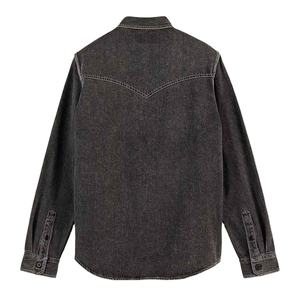 Chemise en jean mélangé de haute qualité, personnalisée, légère, formelle et décontractée, imprimée, anti-plis, à motif écossais pour homme - Product Image 2