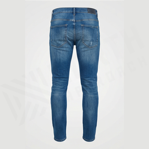 2025 elegante cintura media Slim Straight Fit Plus Size Men Denim Jeans sólido invierno otoño bolsillos diseño pantalones al por mayor - Product Image 3