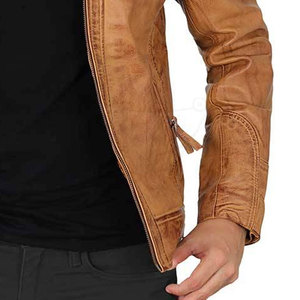 Blouson en cuir décontracté professionnel pour l'hiver, col montant, fermeture éclair, personnalisable sur le devant, léger, nouvelle arrivée - Product Image 6