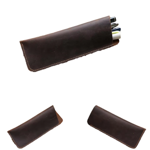 Slim Profile Genuine Leather <b>Glasses</b> Sleeve Elegant Spectacle <b>Case</b> Wholesale International Shipping LGC-0060 - Product Image 2