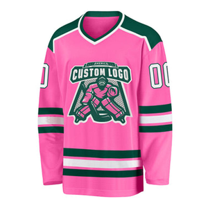 Maillot de hockey sur glace personnalisé pour homme, col en V, manches longues, respirant, polyester, coupe régulière adulte, impression du logo sur le devant - Product Image 6