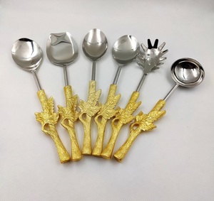 Eco Material <b>Kitchen</b> Serving & Cooking <b>Tools</b> & <b>Gadgets</b> Utensil With Gold PVD Handle 18/8 Stainless Steel Kitchenware Dinnerware - Product Image 6