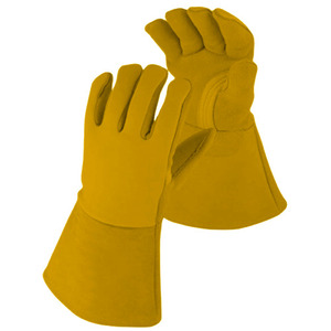 <b>Long</b> Lasting Anti Heat Spark Flame Retardant TIG Welding <b>Gloves</b> Cowhide Split Grain Leather Reflective Safety Clothing - Product Image 5
