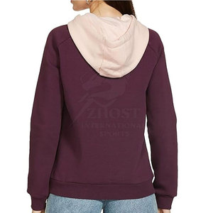 Sudaderas con capucha de algodón suave premium para mujer, ajuste slim, informales, deportivas, para entrenamiento en el gimnasio, en venta. - Product Image 2