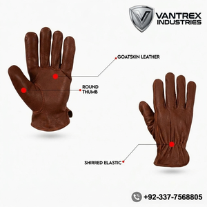 Gants de conduite en cuir marron, non doublés, thermiques, longueur poignet, style uni, pour usage extérieur - Product Image 2