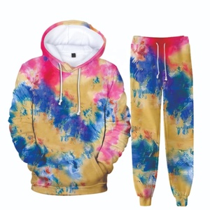 Econex Sports 2025 Unisex <b>Tie</b>-Dye Hoodie Sweatpants Set Solid Sport Style Winter Jacket Breathable Printed Hip Plus Size Hooded - Product Image 1