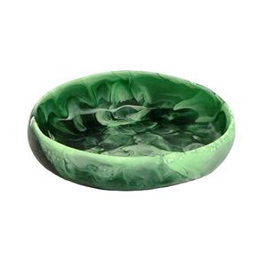 Bol et plat de service décoratifs en résine écologique de couleur verte, fabriqués en Inde - Product Image 1