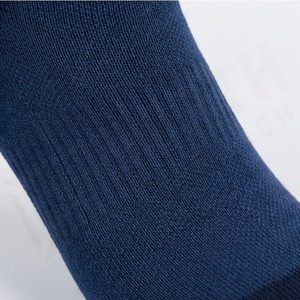 Crew <b>Socks</b> Solid Navy Blue Knitted Breathable Polyester Spandex Adult Casual Daily Wear Spring Season Standard Thickness - Product Image 5
