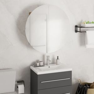 18.5 nero "x 18.5" x 6.9 "mobile bagno con specchio rotondo & LED per vanità - Product Image 1