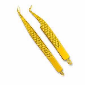 แหนบต่อขนตา Morje Surgical ชุบทอง สแตนเลสสตีล ปลายเรียบ ขนาด 10 มม. สำหรับต่อขนตา - Product Image 4