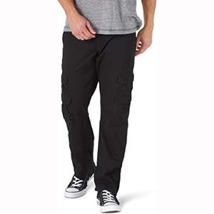 Pantalon cargo décontracté brodé pour homme, coupe droite, taille mi-haute – Conception multi-poches en 100 % coton doux et durable pour le travail et les voyages - Product Image 1