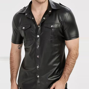 Chemises en cuir douces et confortables pour hommes, tissu durable, design élégant, idéales pour le bureau et les occasions de soirée. - Product Image 1
