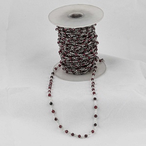 3-4mm Natural Red <b>Garnet</b> Faceted Rondelle Beads 925 Silver Jewelry Findings Rosary Chain in Gold Plated Wire Roll For Necklace - Product Image 2