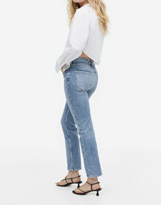 Vaqueros acampanados de cintura alta para mujer, versátiles, de mezclilla, de pierna ancha, con diseño lavado a la moda, OEM con personalización - Product Image 3