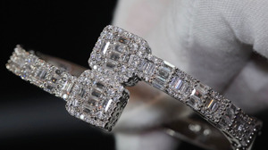 RB <b>Gems</b> Custom 925 Sterling Silver VVS Heart Cut Bezel Set Diamond Gemstone Fine Charm <b>Bracelet</b> Stylish Romantic Iced Cuban Link - Product Image 5