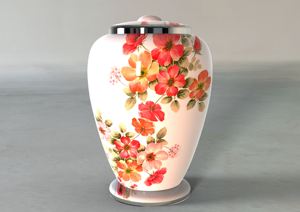 American Style Adult Cremation <b>Urns</b> New Flower Design Metal Brass and Aluminium with Velvet Bag for Human Ashes - Product Image 4