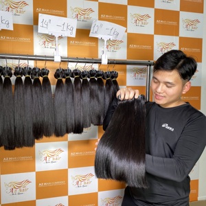 Vente en gros 30 pouces paquets de cheveux vietnamiens bruts vierges perruque de trame droite en os supérieur de couleur noire naturelle de haute qualité Vietnam - Product Image 3