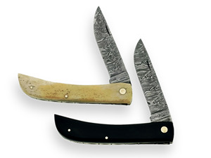 New 2026 OEM Based Customized Handmade Damascus Steel Clip Point Outdoor Pocket <b>Knife</b> with Camel <b>Bone</b> and Buffalo Horn <b>Handle</b> - Product Image 3