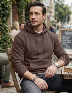 Wholesale 100% Cotton Men's Pullover Hoodie Custom Dropped Shoulder Casual Style Oversized Streetwear Pullover Hoodies <b>for</b> Men - Product Image 5